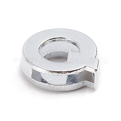 合金スライドチャーム  クリスタルラインストーン付き  DIYクラフトジュエリー作成用  文字L  プラチナ  文字.q  15x14x5mm  穴：2x11mm&nbsp;ALRI-WH0005-09Q-P