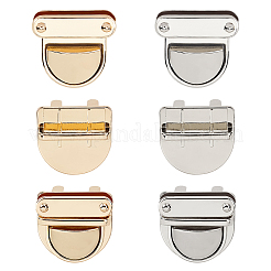 合金バッグツイストロックアクセサリー  ハンドバッグターンロック  プラチナ·ゴールデン  29.5x30.5x24mm  穴：6x25mm  ロック: 8 セット/箱&nbsp;AJEW-PH0017-68
