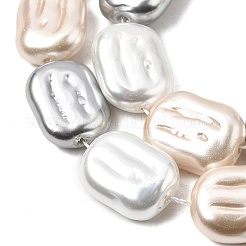 Electroplated Glass Shell Pearl Beads Strands&nbsp;BSHE-B009-F04-01