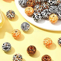 40Pcs 5 Colors Wood European Beads&nbsp;WOOD-FS0001-20