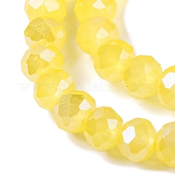 電気メッキガラスビーズ連売りを焼く  ABカラー  多面カット  ロンデル  きいろ  10x8mm  穴：1mm  約60~61個/連  46~48cm&nbsp;DGLA-A039-J10mm-B23