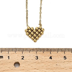 304ステンレススチールクラスターハートペンダントネックレス女性男性用  ゴールドカラー  16.26インチ（41.3cm）&nbsp;LS-NJEW-Q028-11G
