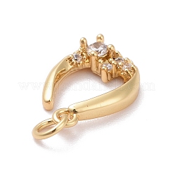 Rack Plating Brass Clear Cubic Zirconia Pendants&nbsp;KK-M229-30G