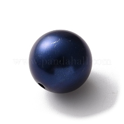 ラウンドABSプラスチックパール調ビーズ  ミッドナイトブルー  19.5mm  穴：2.5mm  約123個/500g&nbsp;OACR-XCP0001-15