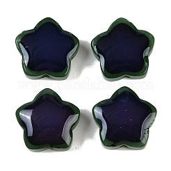 ツートンガラスムードビーズ  スター  温度感知色変化ビーズ  ブラック  14x14.5x5mm  穴：1.2mm&nbsp;GLAA-Z007-06C
