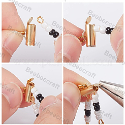 36Pcs 6 Style 304 Stainless Steel Slide On End Clasp Tubes&nbsp;STAS-BBC0003-55