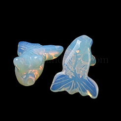 オパライト彫刻の金魚の置物  自宅オフィスデスクトップ風水装飾  21.5x29~29.5x37~39mm&nbsp;DJEW-D012-08M