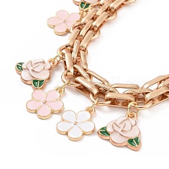 Alloy Enamel Peony Flower Link Purse Strap Extenders&nbsp;AJEW-BA00097
