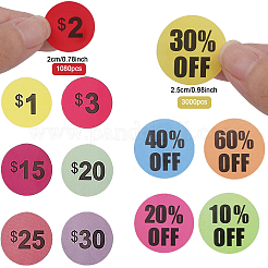 10 Sheets Paper Self-Adhesive Number Round Stickers and 5 Rolls Discount Round Dot Roll Stickers&nbsp;STIC-CA0001-03