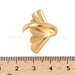 304ステンレススチールカフリング  イオンプレーティング（ip）  葉  18KGP本金メッキ  usサイズ8 1/2(18.5mm)&nbsp;RJEW-P150-06G