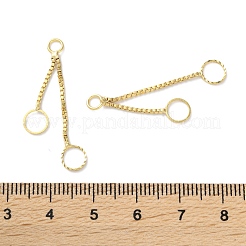 真鍮チャーム  カドミウムフリー＆鉛フリー  ラウンドリングチャーム  24KGP本金メッキ  35x9x1mm  穴：3mm&nbsp;KK-F880-13G