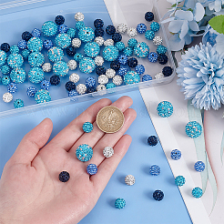 100Pcs 5 Colors Polymer Clay Pave Rhinestone Beads&nbsp;RB-OC0001-10A