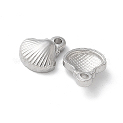 304ステンレスペンダント  シェルチャーム  ステンレス鋼色  12.5x10.5x4mm  穴：1.6mm&nbsp;STAS-I330-067P