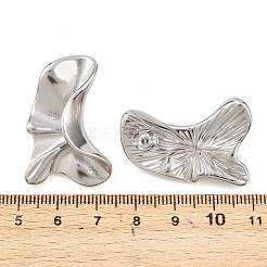 304ステンレススチールナゲットスタッドピアス  ステンレス鋼色  34x23mm&nbsp;LS-EJEW-K268-77P