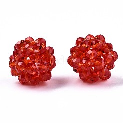 Glass Round Woven Beads&nbsp;GLAA-T024-02B