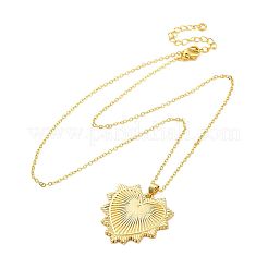 Brass Micro Pave Clear Cubic Zirconia Heart Pendant Necklaces for Women&nbsp;LS-NJEW-S438-07B-G