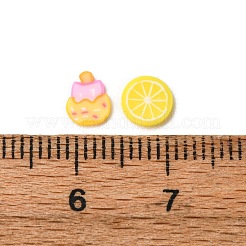 手作りのポリマー粘土カボションとプラスチックビーズ、DIYジュエリー作りの金具  混合図形  きいろ  2~8x2~7x0.5~5.5mm&nbsp;CLAY-B007-04A