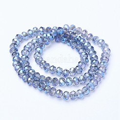 Electroplate Transparent Glass Beads Strands&nbsp;X-EGLA-A034-T6mm-Y02