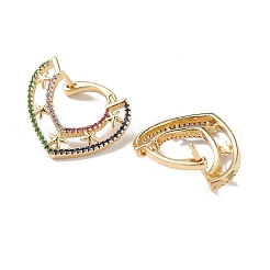 Starfish Cubic Zirconia Hoop Earrings&nbsp;EJEW-M216-08A