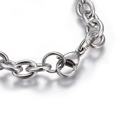 Tarnish Resistant 304 Stainless Steel Charm Bracelets&nbsp;BJEW-L637-18-P