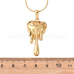 304ステンレススチール製ハートペンダントスネークチェーンネックレス（女性用）  イオンプレーティング（ip）  18KGP本金メッキ  15.94インチ（40.5cm）&nbsp;NJEW-F354-09G