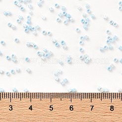 シリンダーシードビーズ  不透明色の光沢  均一サイズ  ライトブルー  2x1.3~1.5mm  穴：0.8~1mm  約888個/10g&nbsp;X-SEED-H001-B07