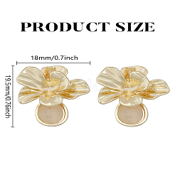 1 Pair Flower Zinc Alloy Cat Eye Stud Earrings&nbsp;EJEW-LP0009-12