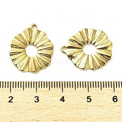 304ステンレスペンダント  花のチャーム  14KGP本金メッキ  20.5x17x1.5mm  穴：1.6mm&nbsp;STAS-L022-107G-01