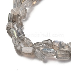 天然石ラブラドライトビーズ連売り  ナゲット  5~9x4~6x3~4.5mm  穴：0.7mm  約75~89個/連  15.35''（39cm）〜15.94''（40.5cm）&nbsp;G-I389-A35-01B