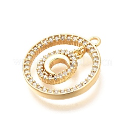 Brass Micro Pave Cubic Zirconia Pendants&nbsp;KK-G519-06G-02