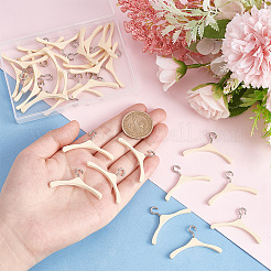 Ahademaker 30 個ミニチュア木製人形洋服ハンガー  ドールハウスのクローゼットのアクセサリー、小道具の装飾として。  バリーウッド  26x42x3.5mm&nbsp;DOLL-GA0001-08