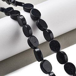 合成ブルーゴールドストーン青金砂石ビーズ連売り  オーバル  14x10x5mm  穴：0.5mm  約28個/連  15.55''（39.5センチメートル）&nbsp;G-P559-B24-01