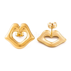 Ion Plating(IP) Lip 304 Stainless Steel Stud Earrings for Women&nbsp;EJEW-L272-015G