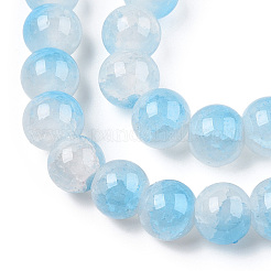 Crackle Baking Paint Imitation Jade Glass Beads Strands&nbsp;X1-DGLA-T003-8mm-05