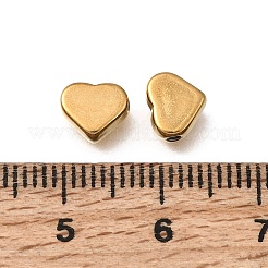 バレンタインデー用304ステンレススチール製スペーサービーズ  ハート  イオンプレーティング（ip）  18KGP本金メッキ  6x7x3mm  穴：1.2mm&nbsp;STAS-L315-075G-06