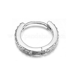 Brass Micro Pave Clear Cubic Zirconia Hoop Cartilage Earrings&nbsp;WG0AF68-04