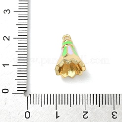 真鍮製エナメルペンダント  バドミントンのチャーム  ラックめっき  カドミウムフリー＆鉛フリー  18KGP本金メッキ  ライム  15x10.5mm  穴：1.2mm&nbsp;KK-I476-28A-G02