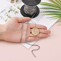 変色しにくい304ステンレススチール製ベネチアンチェーン  ベネチアンチェーン  溶接されていない  ステンレス鋼色  2.5x2.5mm&nbsp;CHS-K001-34A