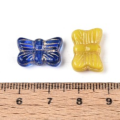 混合スタイルのガラスビーズ  蝶  ゴールドライン入り  ミックスカラー  10.5x16x4~5mm  穴：1~1.2mm&nbsp;GLAA-N066-03
