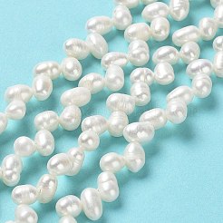天然養殖淡水パールビーズ連売り  グレード3 A  ライス  貝殻色  7~8.5x5~6mm  穴：0.7mm  約68~74個/連  15.04''（38.2センチメートル）&nbsp;PEAR-J007-41
