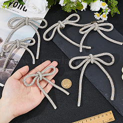 6Pcs 2 Styles Bowknot Alloy Rhinestone Brooches for Clothes&nbsp;JEWB-DC0001-25