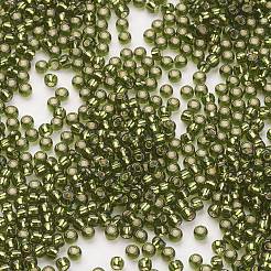 TOHO日本のシードビーズ  ラウンド  （銀で裏打ちされたかんらん石37)個  11/0  2x1.5mm  穴：0.5mm  約42000個/ポンド&nbsp;SEED-K008-2mm-37