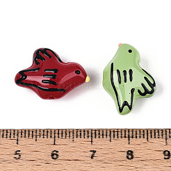手作りのランプワークエナメルビーズ  鳥  ミックスカラー  14~14.8x20~20.3x9~9.8mm  穴：0.8~0.9mm&nbsp;LAMP-T023-22M