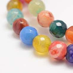 Faceted Natural Agate Beads Strands&nbsp;G-F447-8mm-C08