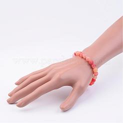 Natural Weathered Agate(Dyed) Stretch Beads Bracelets&nbsp;BJEW-JB02513-01