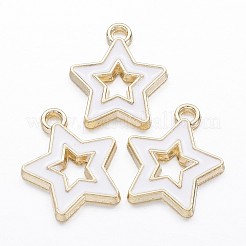 合金エナメルチャーム  スター  ゴールドカラー  16.5x14x1.8mm  穴：2mm&nbsp;PALLOY-P118-24