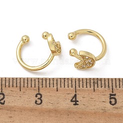 Golden Plated Brass Micro Pave Cubic Zirconia Cuff Earrings&nbsp;EJEW-L244-42G