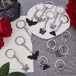 24Pcs 6 Styles Gothic Alloy Keychain&nbsp;KEYC-ME00020
