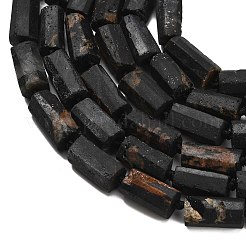 天然石ブラックトルマリンビーズ連売り  多面カット  コラム  グレードAB  15~20x9~11x8~10mm  穴：1.4mm  約19~20個/連  16.54~17.13''（42~43.5センチメートル）&nbsp;G-F716-01-B02