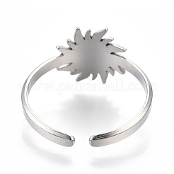 Non-Tarnish 304 Stainless Steel Sun Cuff Rings&nbsp;LS-RJEW-N038-116P